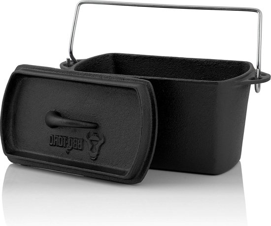 BBQ-Toro gietijzeren serveerpannetjes met houten onderzetter (2 stuks