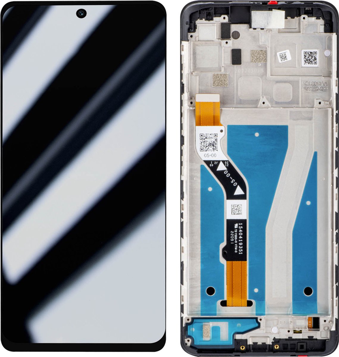 Motorola, Scherm + Kader Geschikt voor Motorola Moto G60s Volledig scherm blok, Lichtgrijs