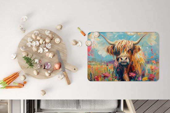 Napperons - 6 pièces - 45x30 cm - Set de table en plastique - Highlander écossais - Nature - Coloré - Fleurs - Sets Assiettes - Décoration pour la table - Accessoires de décoration de table de Cuisine - Tapis en Vinyl - Décoration de table