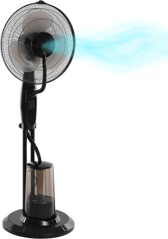Vernevelingsventilator 5Five met mistfunctie, 3 snelheden, timer, afstandsbediening, 3,2L waterreservoir, 125 cm hoog