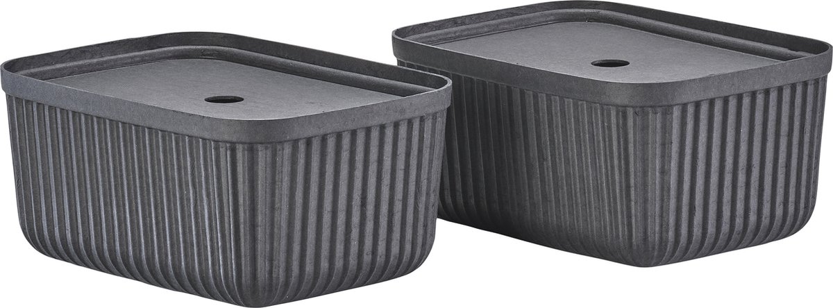 Zone Denmark Pulp Opbergdoos 32 x 23 x 15 cm 2 stuks Black