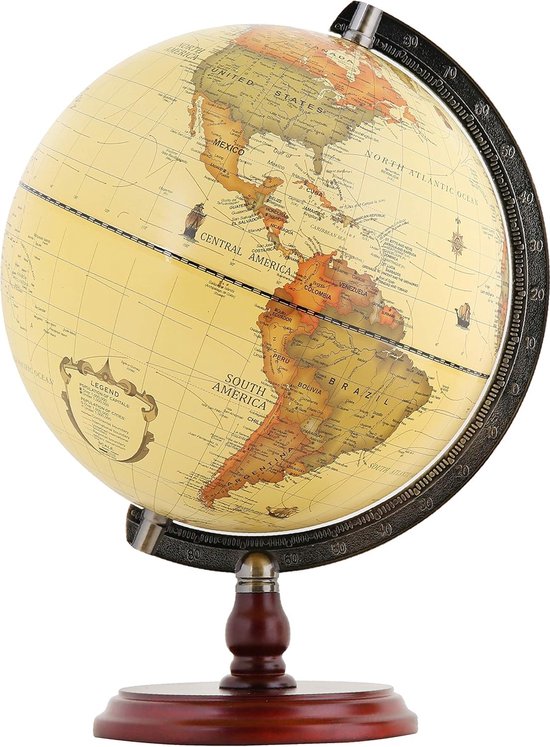 Wereldbol - Globe - Wereldkaart - Verlichte Globe - Educatief - Geografiche - Desktop Decoratie
