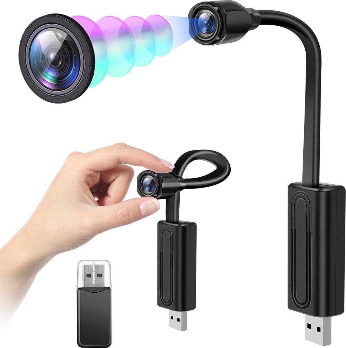 Spycam - Mini Bewakingscamera - Kleine Camera - Verborgen Camera - Spionage - Voor Thuis, Kantoor, Auto