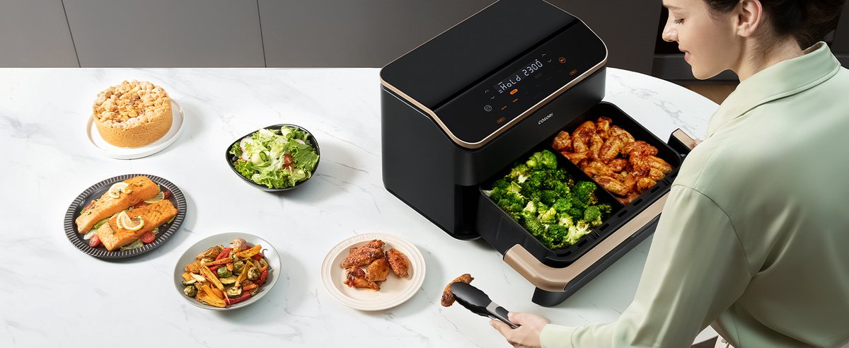 Cosori Dual Blaze Twinfry – Dubbele Airfryer XXL – 10L – Dual Zone of MegaZone – 6 Programma’s — afbeelding 6