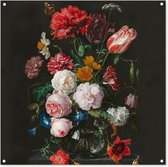 Nature morte aux fleurs dans un vase en verre - Peinture de Jan Davidsz de Heem 100x100 cm