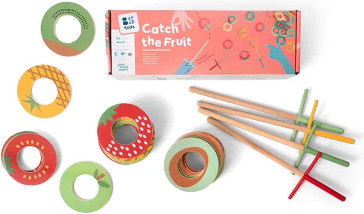BS Toys Vang het Fruit - Houten speelgoed - Actiespel - Vangspel - Spelletjes voor kinderen - Buiten speelgoed - Buitenspel - Buiten Spellen - Tuin Speelgoed — afbeelding 8