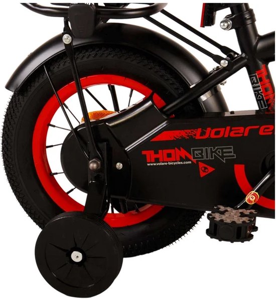 Volare Thombike Kinderfiets - Jongens - 12 inch - Zwart Rood van Volare — afbeelding 4