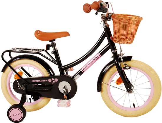 Volare Excellent Kinderfiets - Meisjes - 14 inch - Zwart van Volare — afbeelding 4