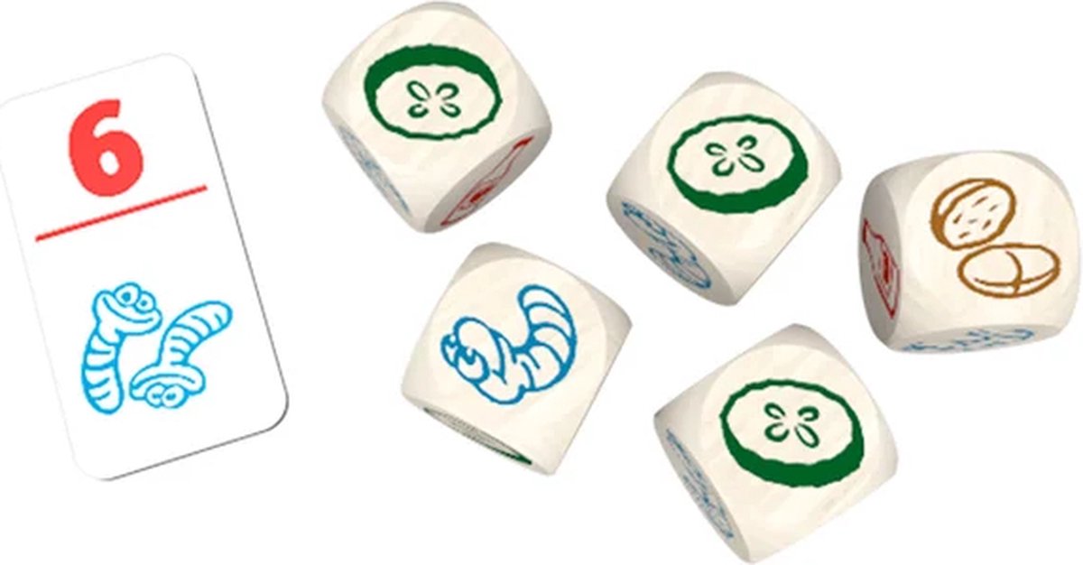 999 Games - Regenwormen Junior - Dobbelspel - De Regenwormen voor de kleintjes - Reisspel - Familiespel - Klein cadeautje — afbeelding 2