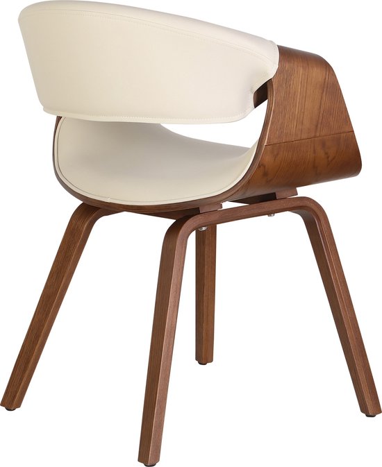 Set van 2 Eetkamerstoelen Ina Stof creme/cappuccino