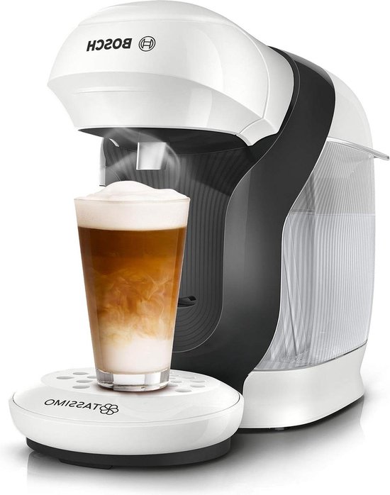 Foto: Tassimo style tas1104 koffiezetapparaat meer dan 70 dranken volautomatisch geschikt voor alle kopjes ruimtebesparend 1400 w wit antraciet