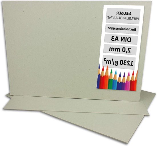 NEUSER PAPIER 10 x boekbinderskarton, DIN A5, zwart, dikte: 1,0 mm, gewicht: 670 g/m²