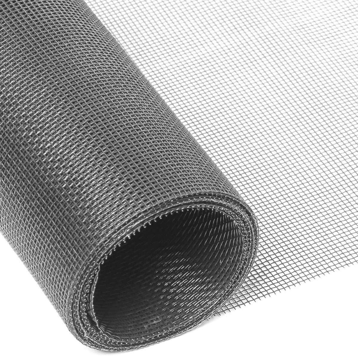 Intirilife vliegennet van glasvezel grijs 150cm breed maaswijdte 1,2mm - UV-bestendig vliegengaas hor raamdeur