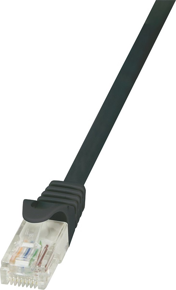 LogiLink CP2023U RJ45 Netwerkkabel, patchkabel CAT 6 U/UTP 0.50 m Zwart Snagless 1 stuk(s)