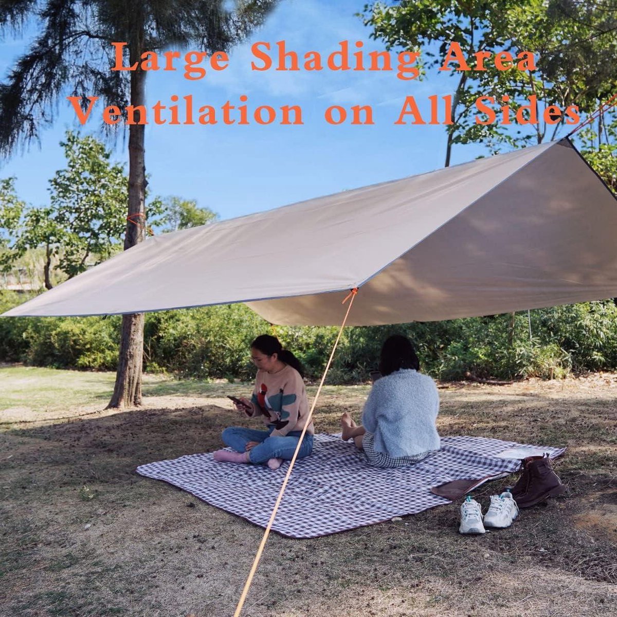 MULTIFUNCTIONELE TARP EN SCHUILTENT VOOR KAMPEREN MULTIFUNCTIONELE TARP EN SCHUILTENT VOOR KAMPEREN
