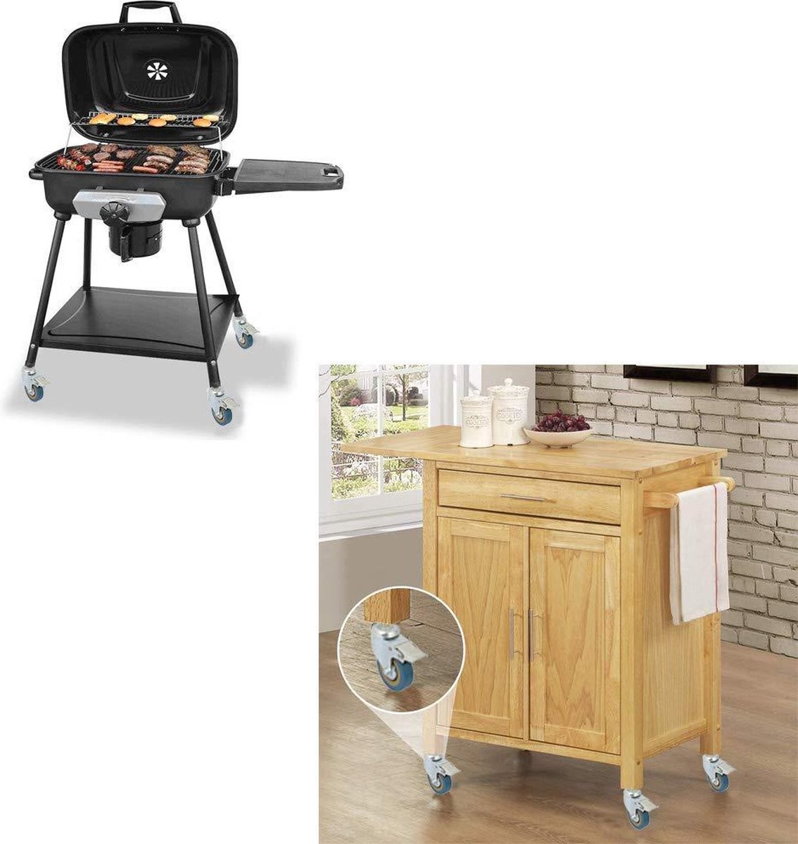 4-pack, Youngine Heavy Duty zwenkwielen met remmen, dubbele