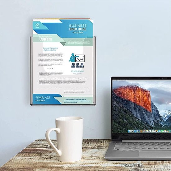 Flyerhalter Wandmontage WOPPLXY 4 Stück Wandprospekthalter A4 – Transparent, Mit Schrauben, Für Flyer & Menüs Dokumentenablage A4
