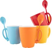 Gimex - Color Line - Mug avec cuillère - Rainbow - 390 ml - 4 pcs