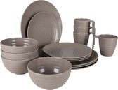 Bo-Camp - Servies - Stone - 16 Stuks - Beige