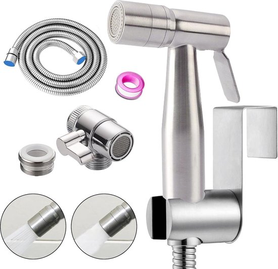 RVS Bidet Handdouche Kit 2 modi - Bidet Toilet Douche 2-weg Omstelling