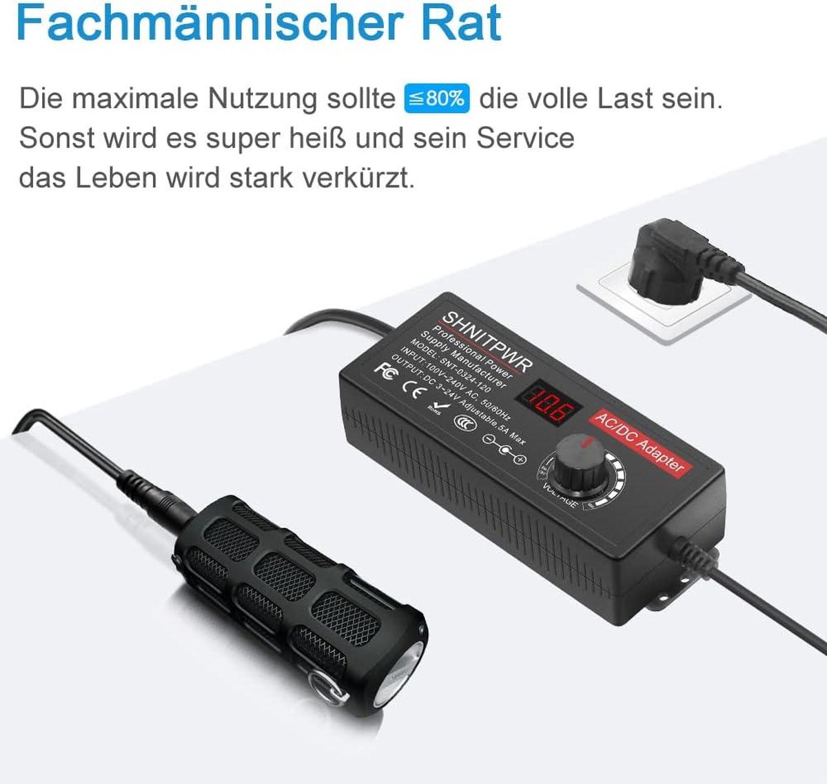 SHNITPWR 144W universele voeding 3,5-12V 12A instelbare voedingsadapter