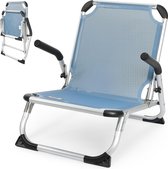 Bol.com Aluminium foldable beach chair Blue - Homecall Aluminium Beach Chair Folding Garden aanbieding