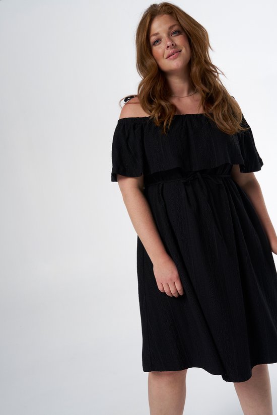 Foto: Ms mode jurk off shoulder jurk met strikdetail