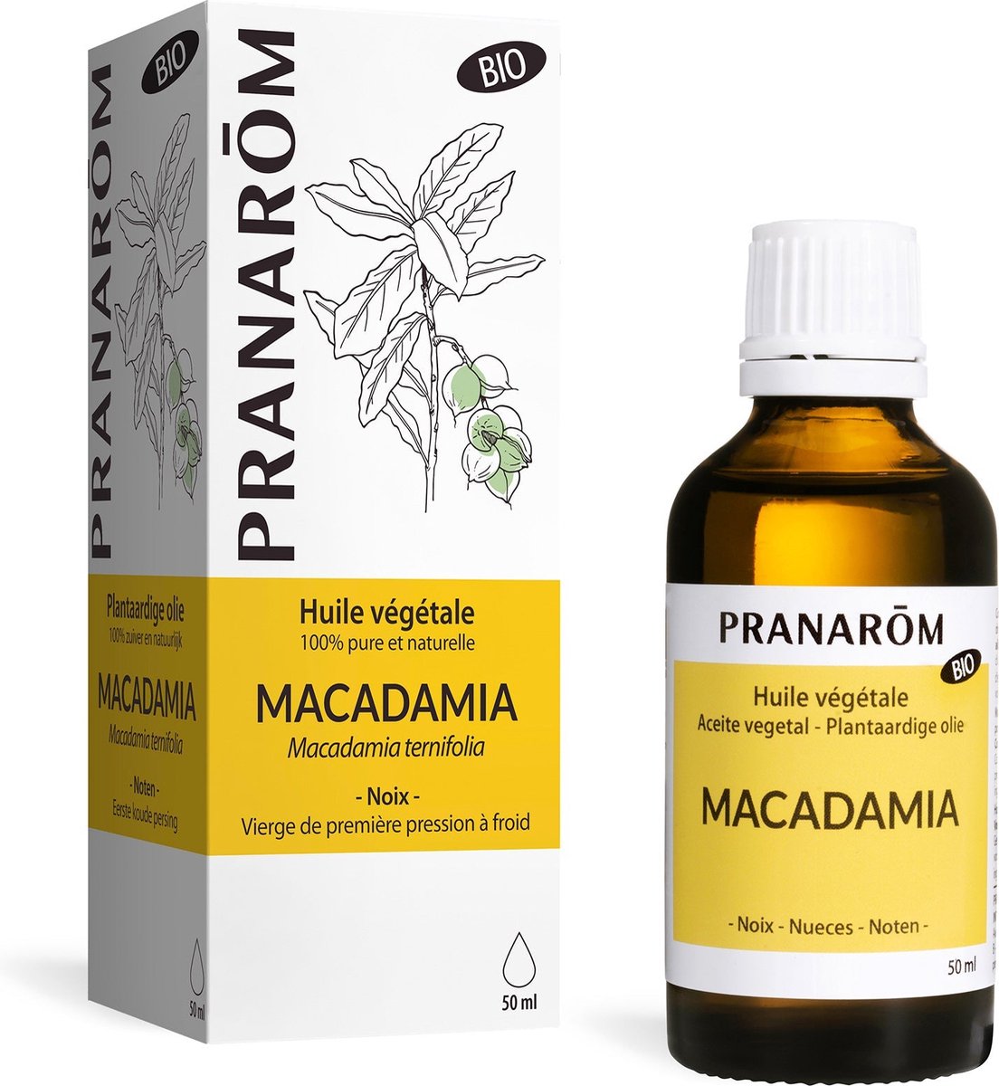 Pranarom - Macadamia Plantaardige Olie - Bio - 50 ml