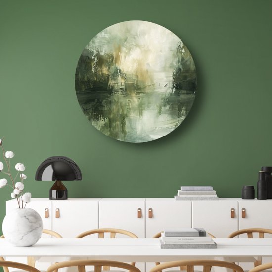 Cercles muraux expressionnisme abstrait - Tableau art moderne rond - Tableau Salon - Décoration salon industriel - Tableau Forex - Décoration murale chambre cercle mural forex 90x90 cm