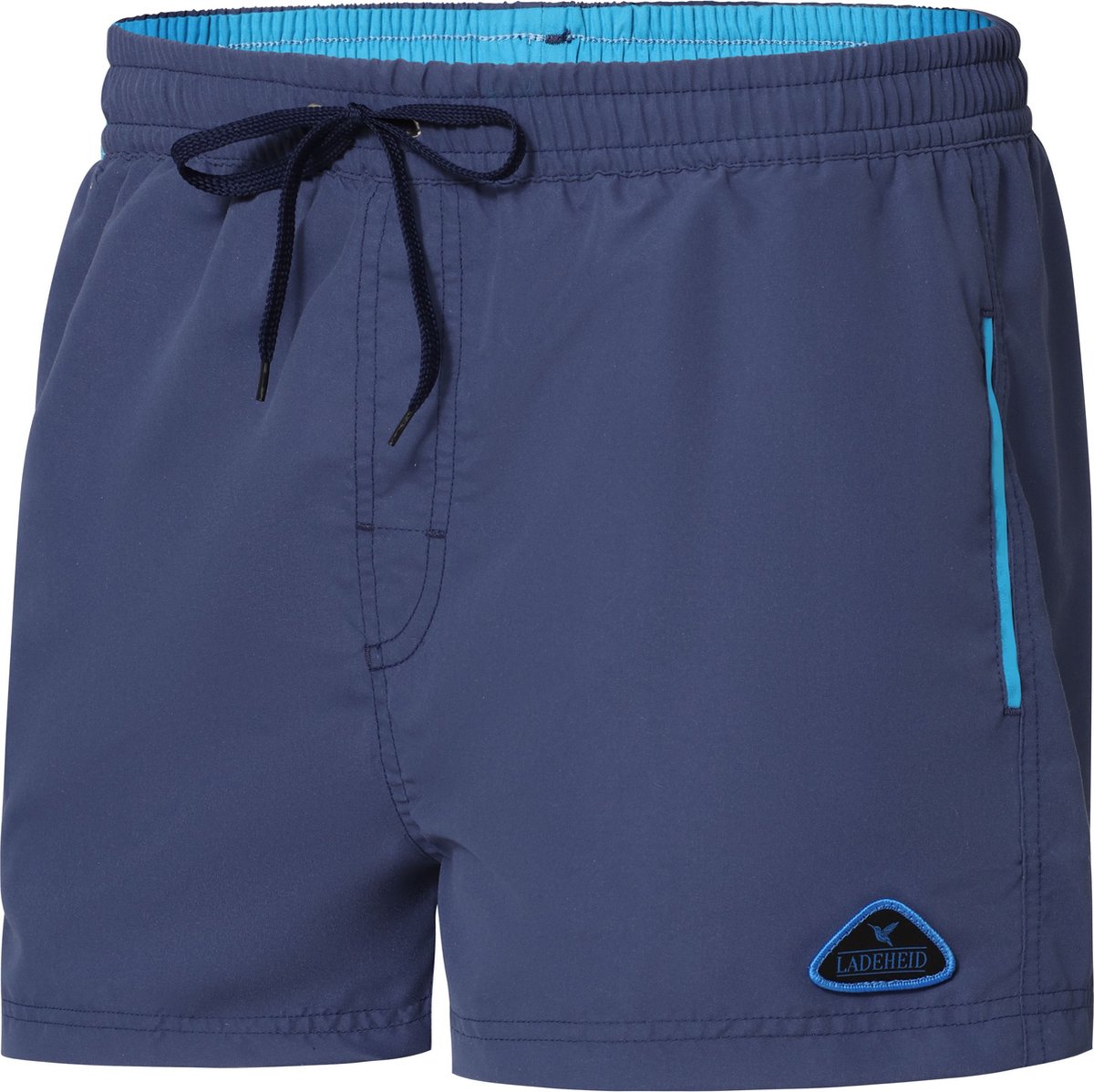 Ladeheid LA-ZA-SWS-1001 Heren Zwembroek - Zwemshorts - met zijzakken en achterzak - sneldrogend - met binnenslip van mesh - Koordsluiting - Polyester - Kobalt/Azuurblauw - S