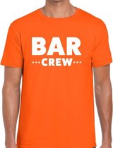 Bar crew / personeel tekst t-shirt oranje heren XL