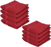 8x Voordelige handdoeken rood 50 x 100 cm 420 grams - Badkamer textiel badhanddoeken