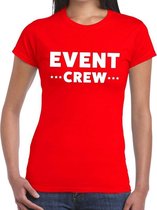 Event crew / personeel tekst t-shirt rood dames XS