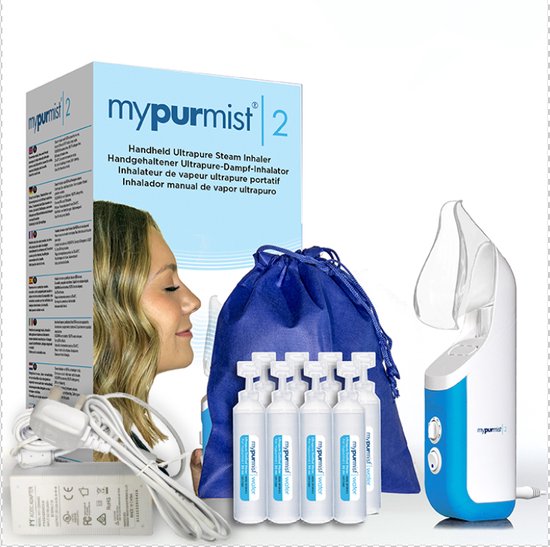 Foto: Mypurmist 2 draagbare vernevelaar inhalator stoominhalator verdamper bevochtiger voor sinus en neus droogheid verstopping en ongemak