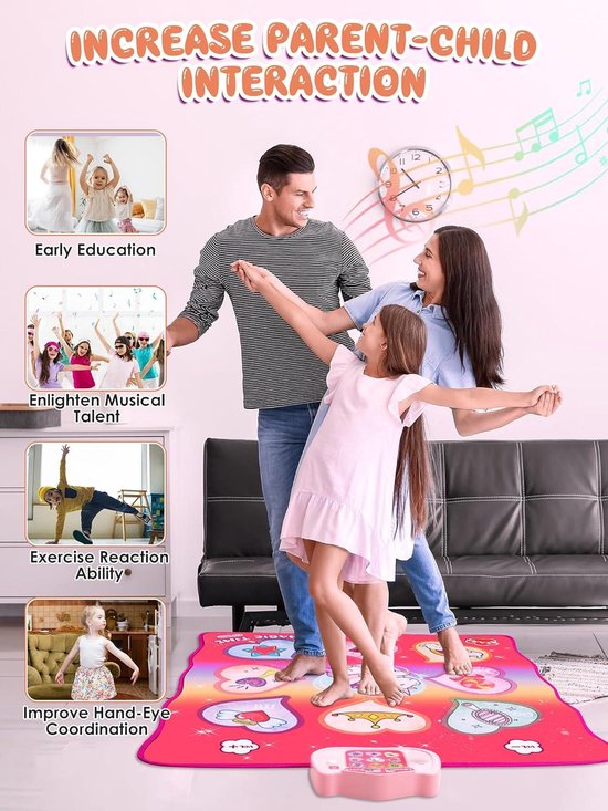 Dansmat Speelgoed Voor Kinderen, Muziek Dans Touch Speelmat Met Led Verlichting Instelbaar Volume 5 Spelmodi Ingebouwde Muziek Muzikale Dans Pad Speelgoed Kerst
