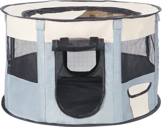 FuzzFables Opvouwbare kattenloopstal met tunnel, multifunctionele loopstallen met ademend mesh, Draagbaar huisdierentent voor kleine dieren binnen en buiten, Gehege & kooien voor buiten