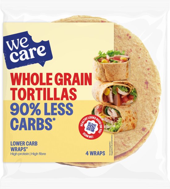 WeCare Lower Carb Tortillas Volkoren - 6 x 160 gr - Voordeelverpakking
