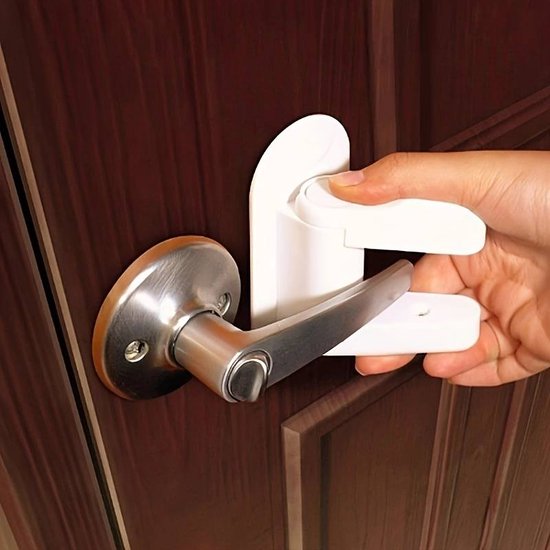 Deurslot  Opgewaardeerd , 2-pack Kinderveiligheid Deurklinkslot Met 3m Lijm Anti Lockout Kindveilige Sloten Voor Slaapkamer