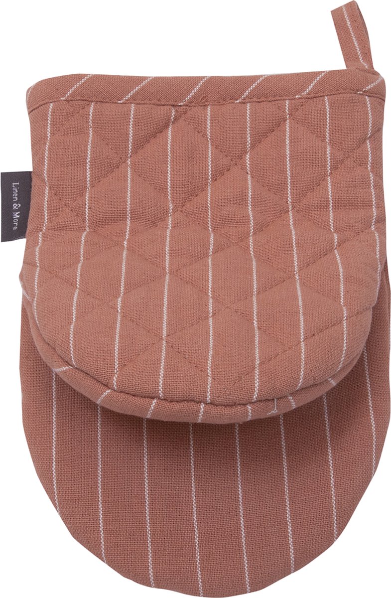 Pinstripe Mini Ovenwant cafe bruin 14x20cm (set of 2)