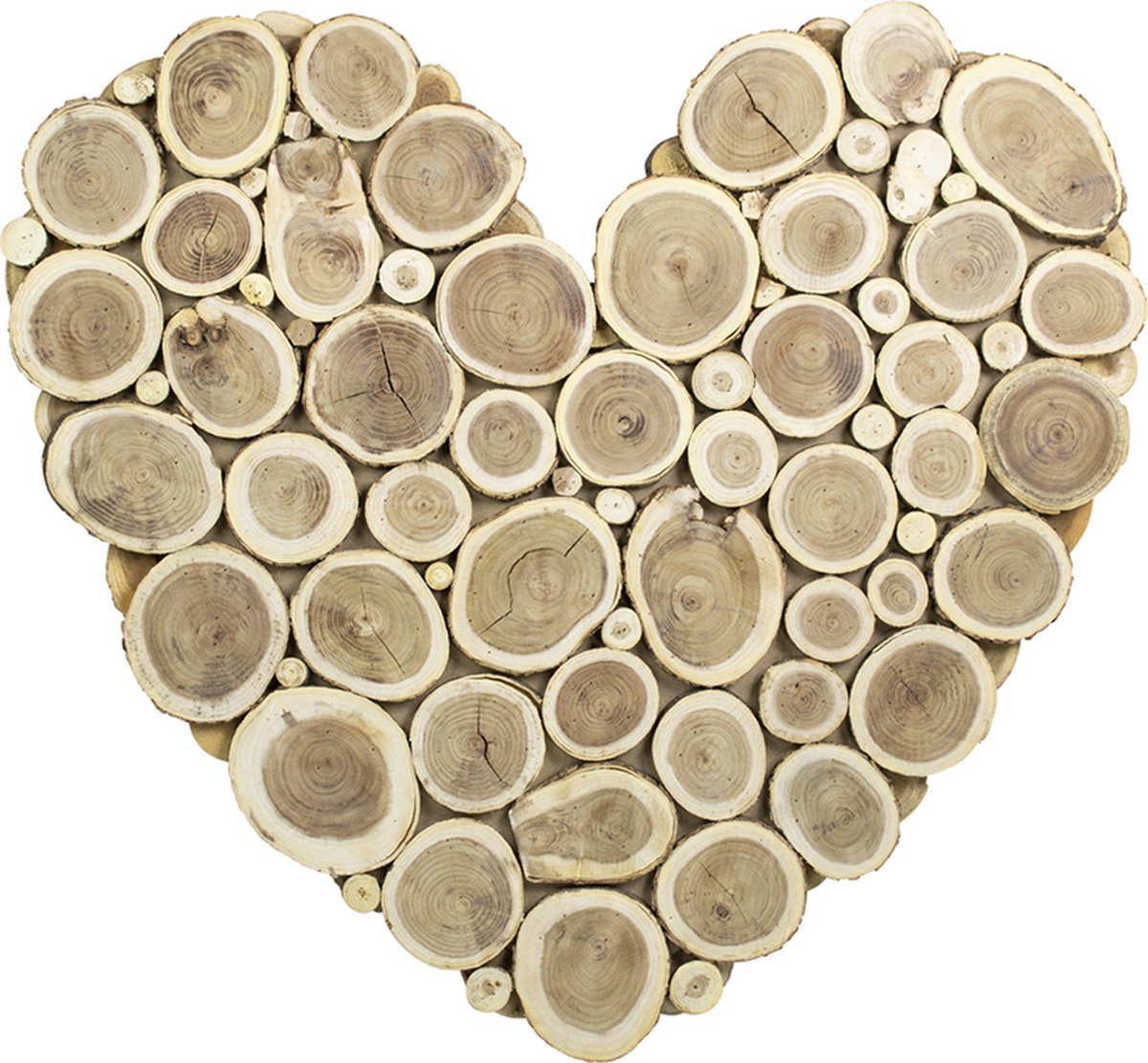hout mix wanddecoratie hart medium 58cm