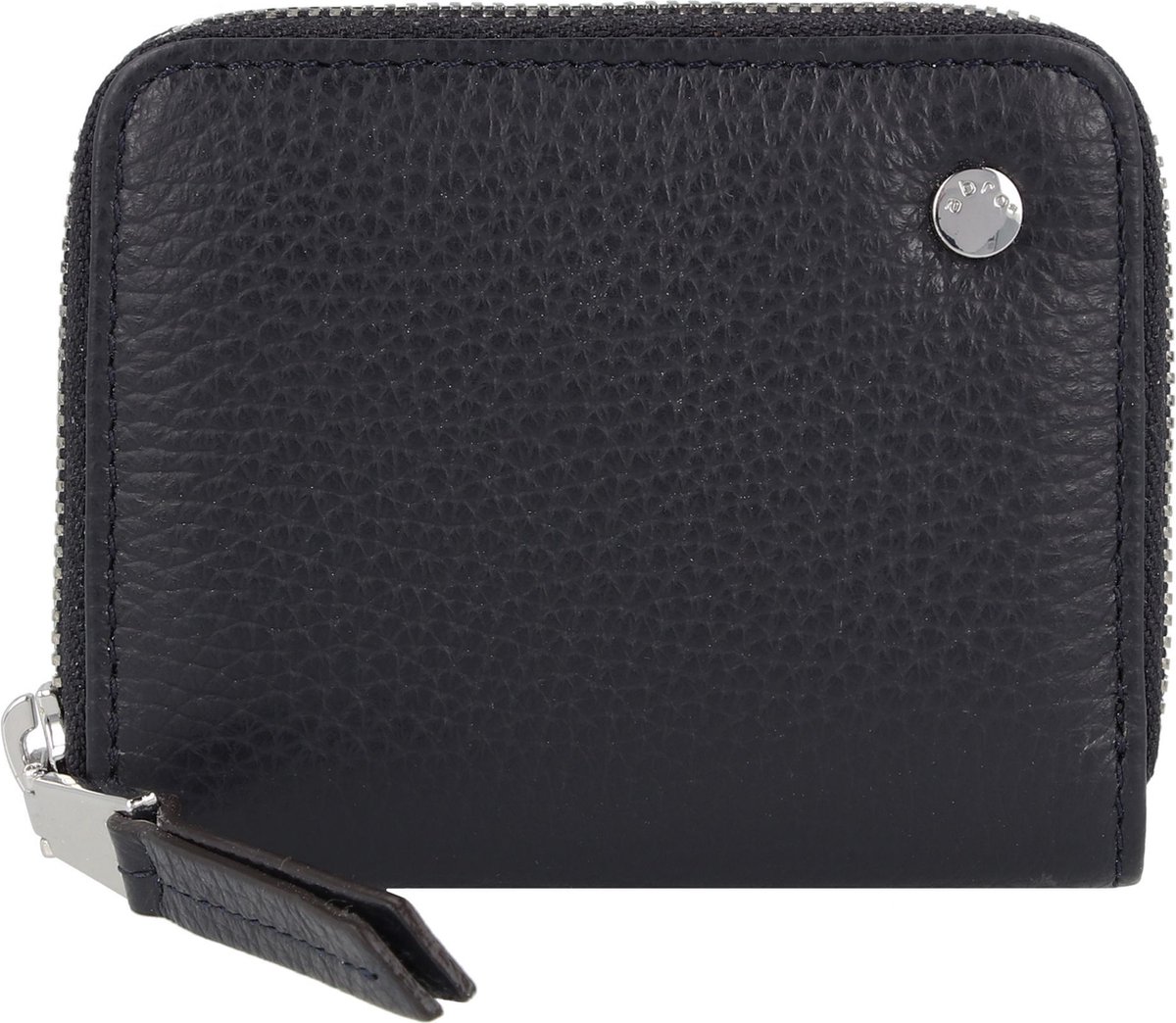 abro Leren Portemonnee Leather Adria Zip Wallet Navy Blauw