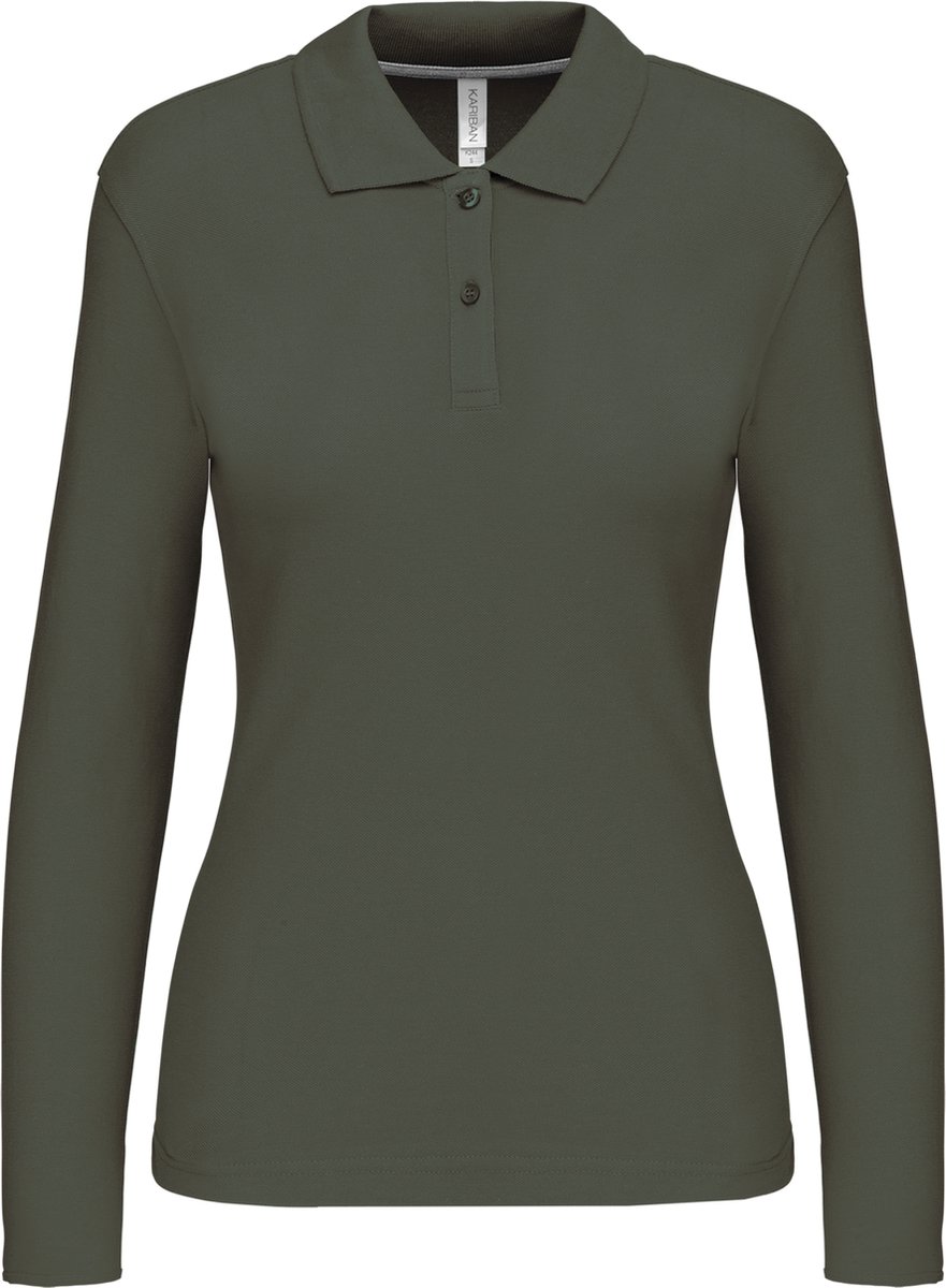 Kariban Damespolo lange mouwen K244 - Dark Khaki - XXL