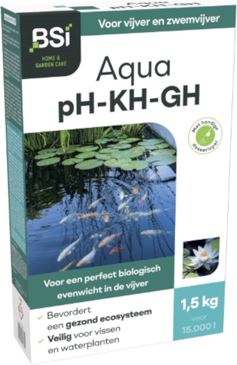 BSI - Aqua pH-KH-GH - Voor een perfect biologisch evenwicht in de vijver - 1,5 kg voor 15.000 L