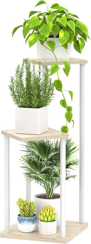 Bamboe Succulente Plantenstandaard 3-Laags - Mini Desktop Plantenrek Voor Tafel En Balkon