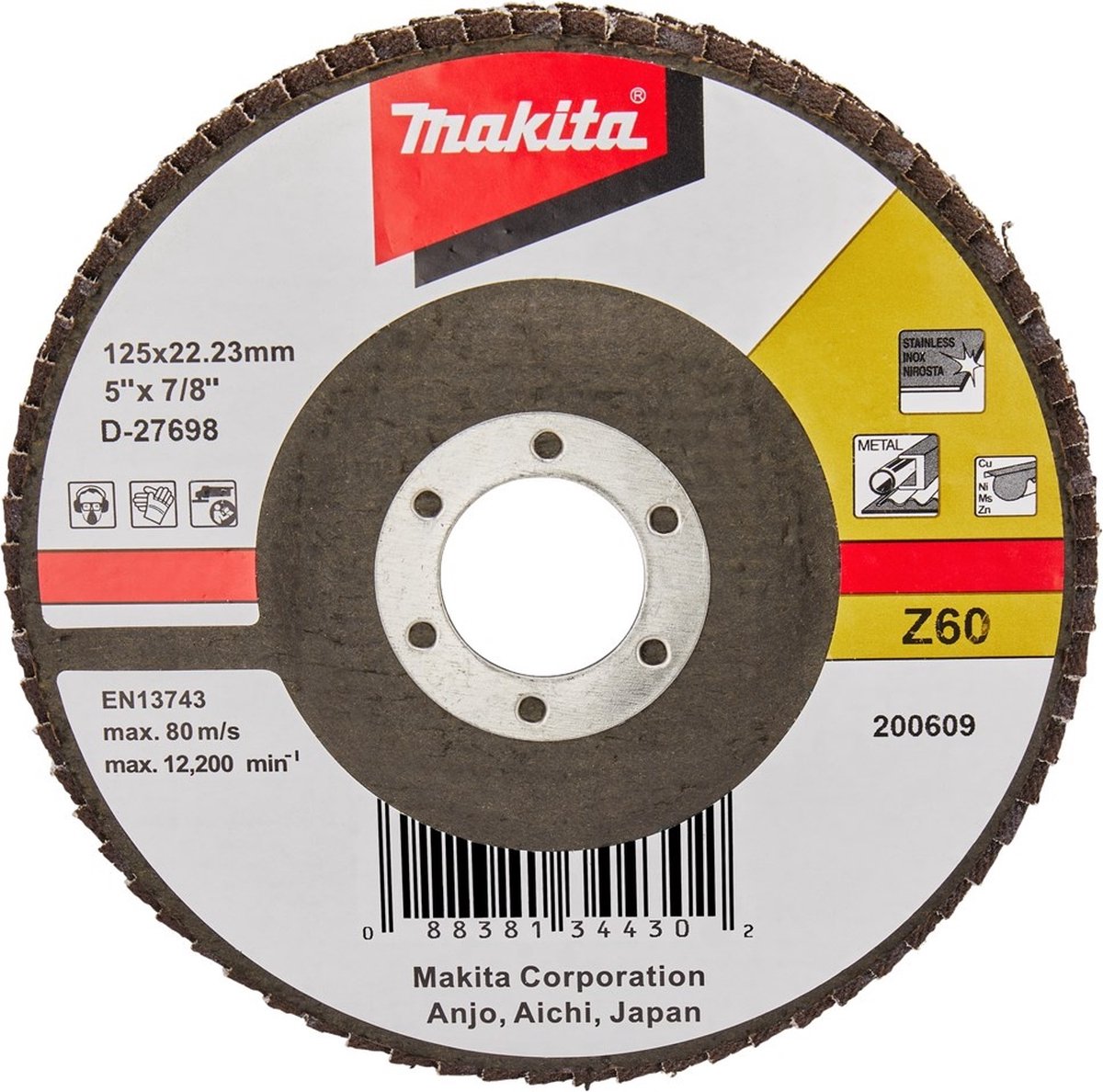 Makita D-27698 Lamellenschuurschijf Z60 | 125mm