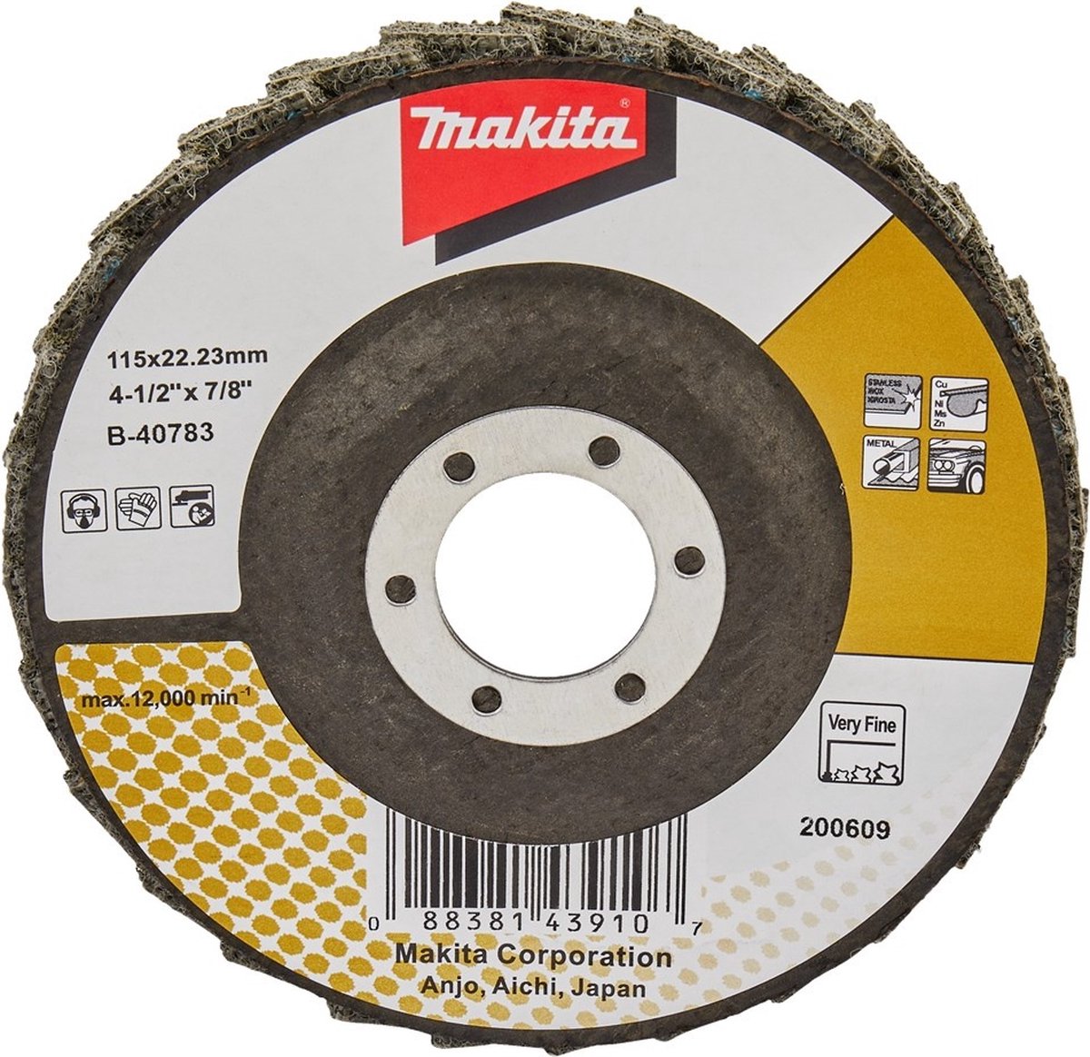 Makita B-40783 Lamellenschuurvliesschijf extra fijn | 115mm