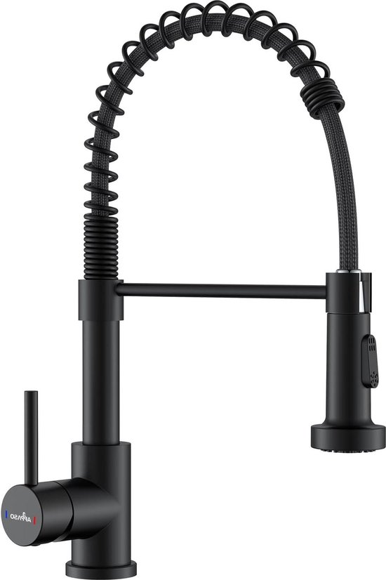 PB classic Nostalgische klassieke keukenkraan RVS met variabele hart afstand 2 gats 18-25cm 1208954353