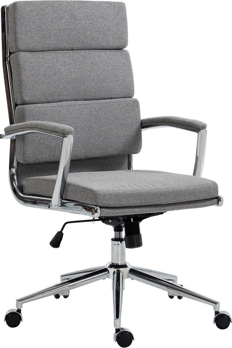 CLP Cleveland Bureaustoel Ergonomisch Voor volwassenen Met schommelfunctie Met verchroomd frame grijs Stof