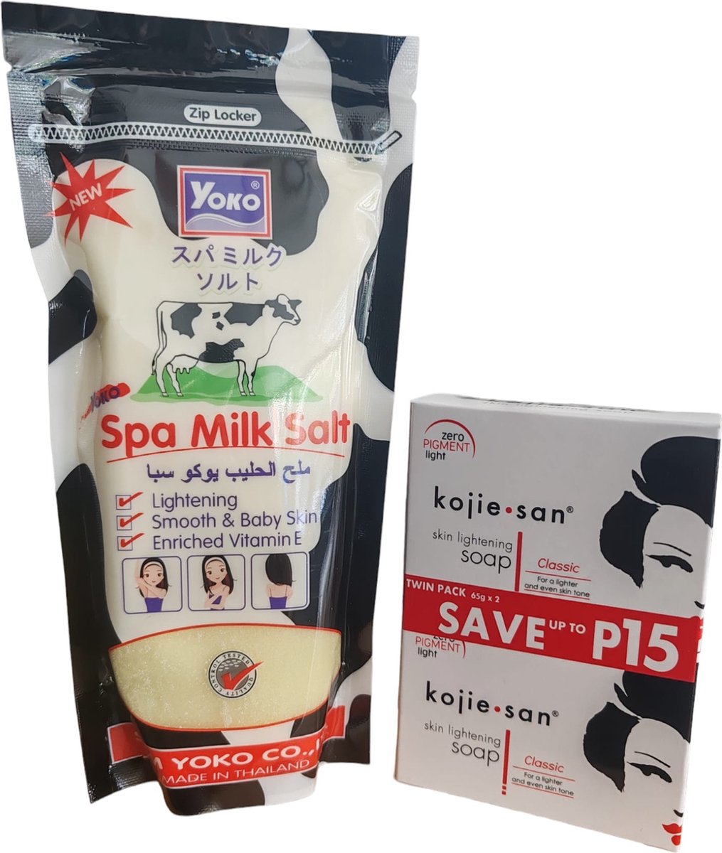 Goedkoopste Milk Spa Zout 300g & Kojie San Zeep 2x65