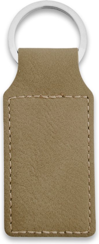 CombiCraft Porte-clés en cuir Blanco rectangle 33x70mm taupe - 5 pièces